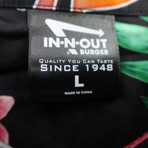 Inn n Out Burger Shirt Mens Large Green Hawaiian 75th Anniversary Button Up NEW - Picture 8 of 10